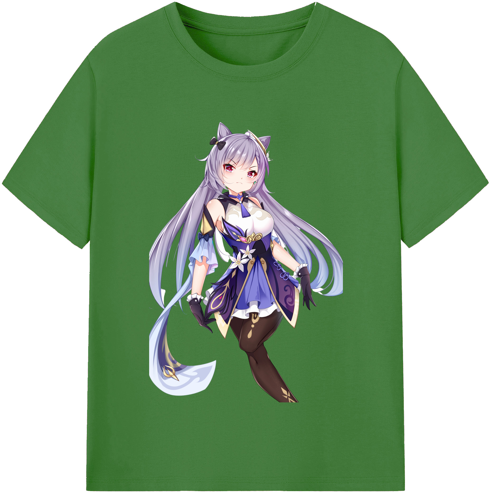 げんし神 刻晴 こくせい genshin Kokusei レディースカジュアルプリントTシャツ（綿100％）